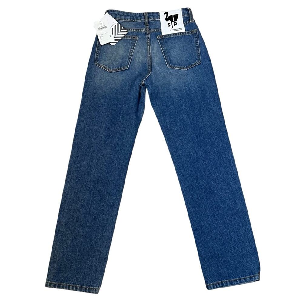 Free People SR vs Sandrine Rose Distressed Button Fly Jeans Size 24 Straight NWT - Picture 7 of 15